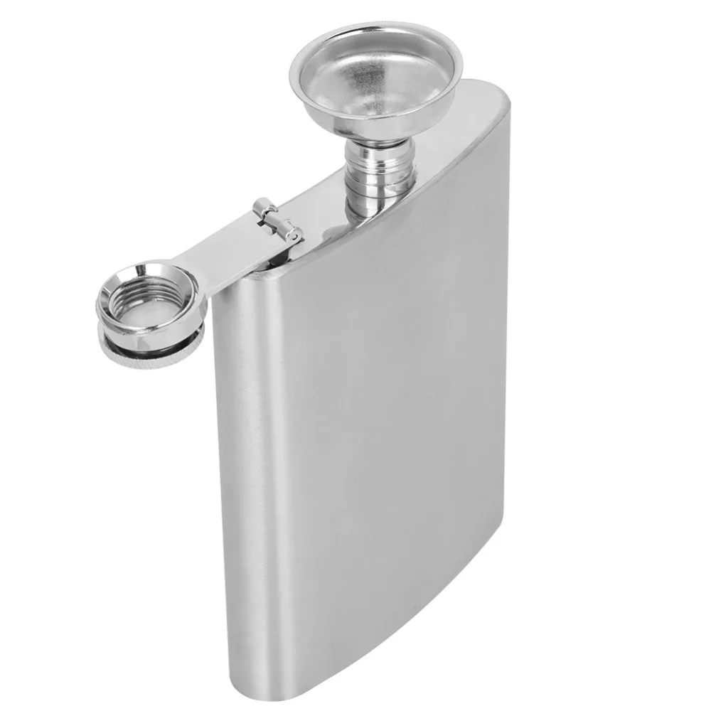4 Piece Set Elegant 304 Stainless Steel Liquor Hip Flask Silver Leak Proof Hip Flask Set 7Oz Whiskey Flask Men Women