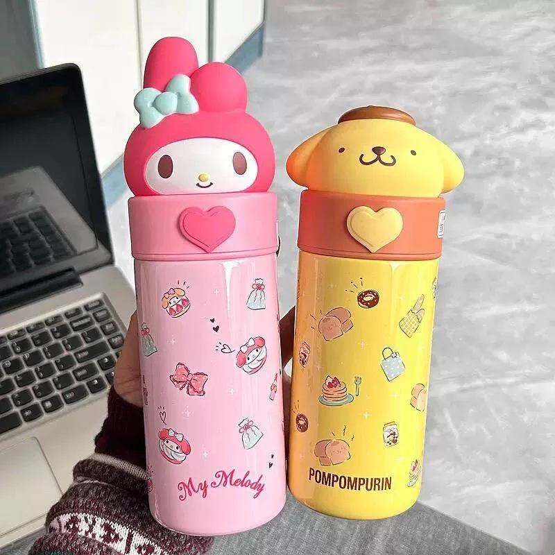 350ml Sanrios Anime Kuromi Cinnamoroll Thermos Mug Kawaii Sports Water Bottle 316 Stainless Steel Thermal Cup Kids Water Bottle