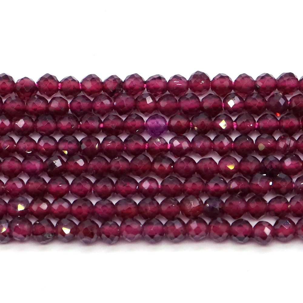 2 3 4 mm natürliche facettierte rote Granat-Edelsteinperlen, Heilkristall, Mineral, kleine Perlen, DIY-Armband, Ohrringe, Schmuckzubehör – Detail 4