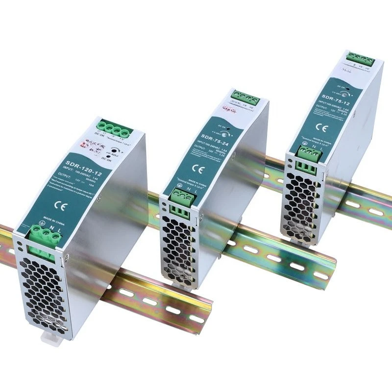 SDR-240-24 DIN Rail Power Supply 24V 10A 240W AC-DC Switching PSU 12V 48V 5A 20A 75W 480W Industrial SMPS