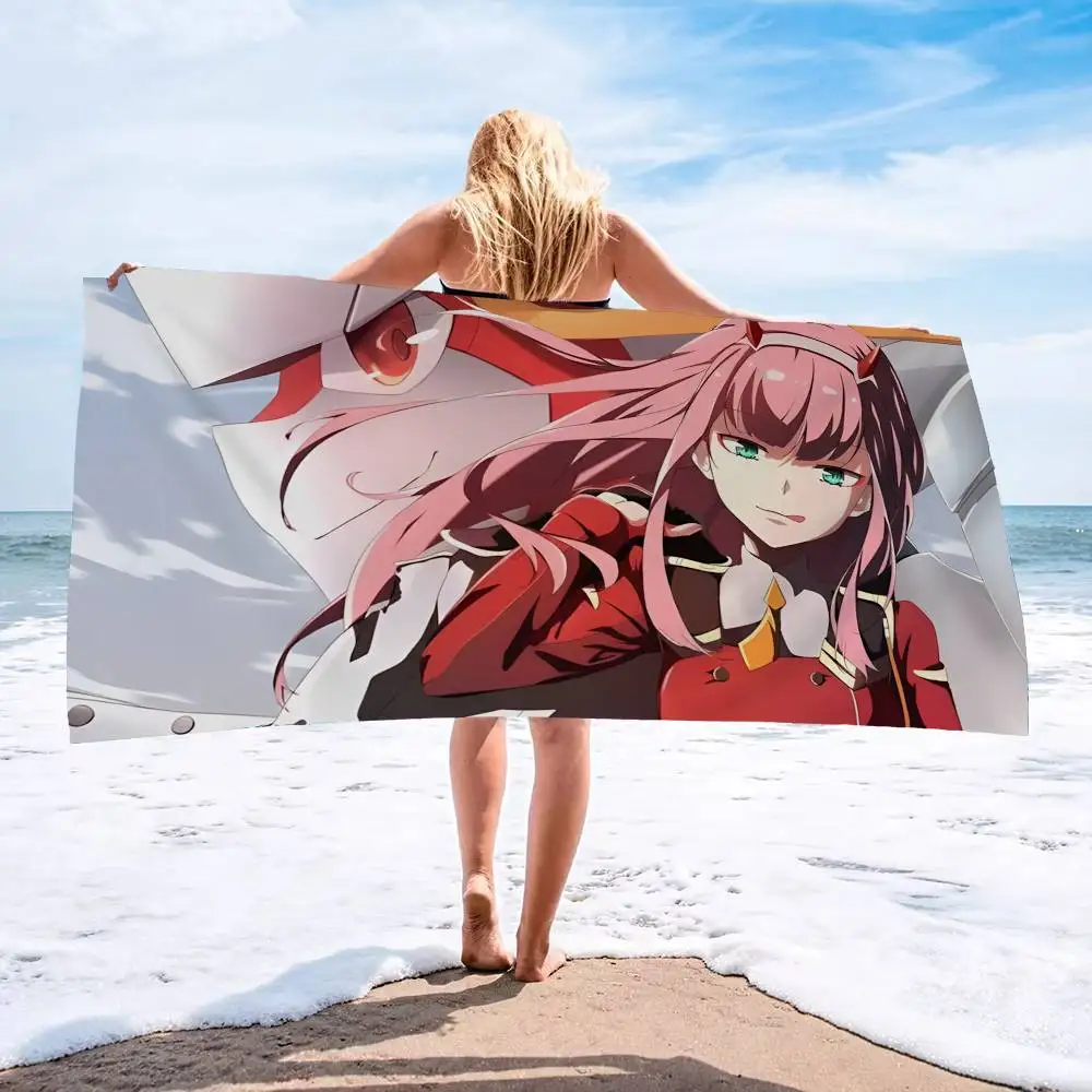 Z-Zero-Two Fiery-Passionate Bath Towel Microfiber Soft Water Absorbing Breathable For Girl Kids Decorative Cartoon Beach Towel
