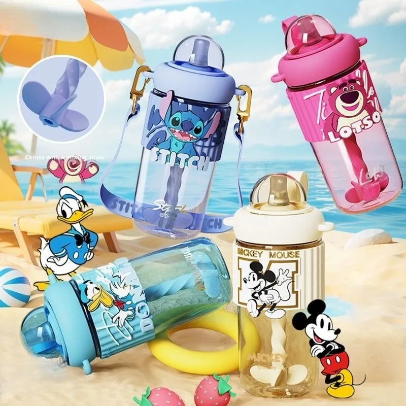 

Lotso Stitch Mickey Mouse sippy cup cartoon large capacity children's water cup cute kawaii portable mixing cup couple style
