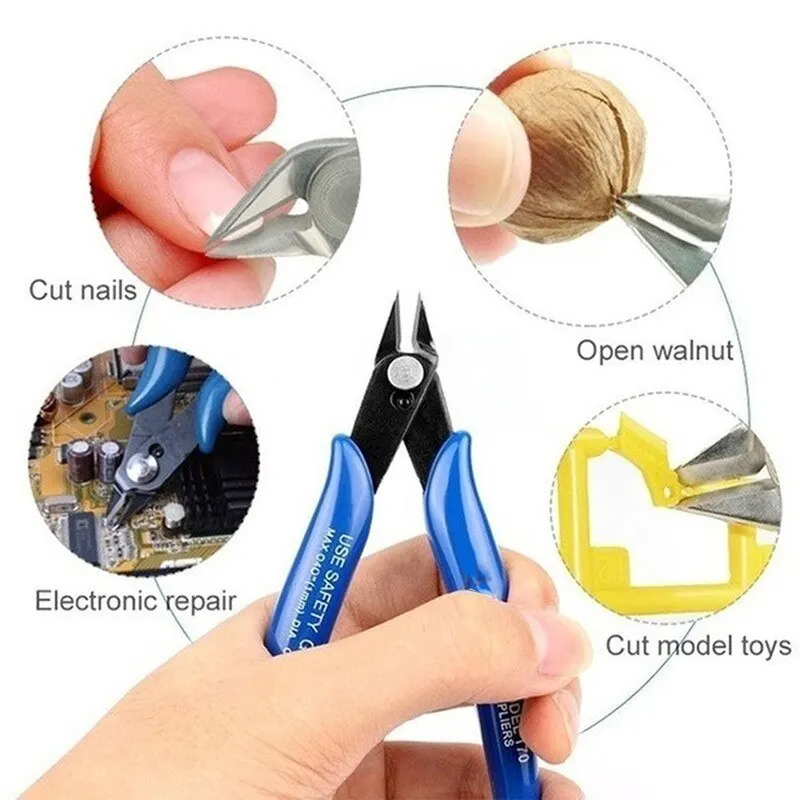 50 Steel Carbon Diagonal Pliers Universal Electrical Anti-slip Wire Cable Cutters Cutting Side Snips Flush Nipper Hand Tools