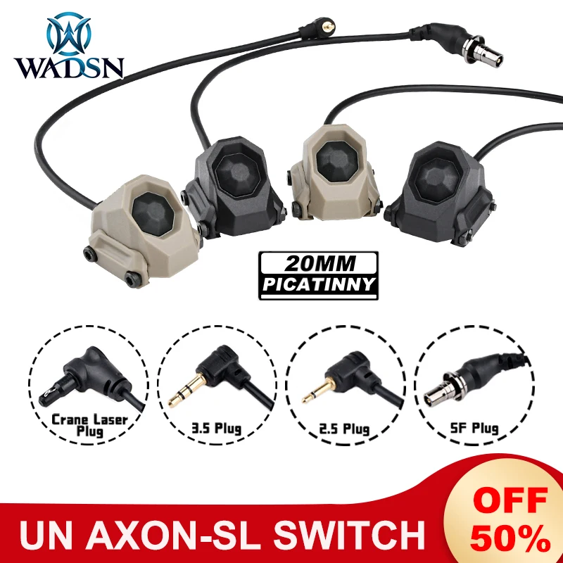 WADSN UNAXON Tactical Button Switch AXON-SL Pressure Switch Crane Laser Plug for PEQ DBAL OGL Indicator Hunting M300 M600 Light indicator navigation lights polycarbonate lens red silver boat indicator light for pontoon yacht skeeter 100% brand new