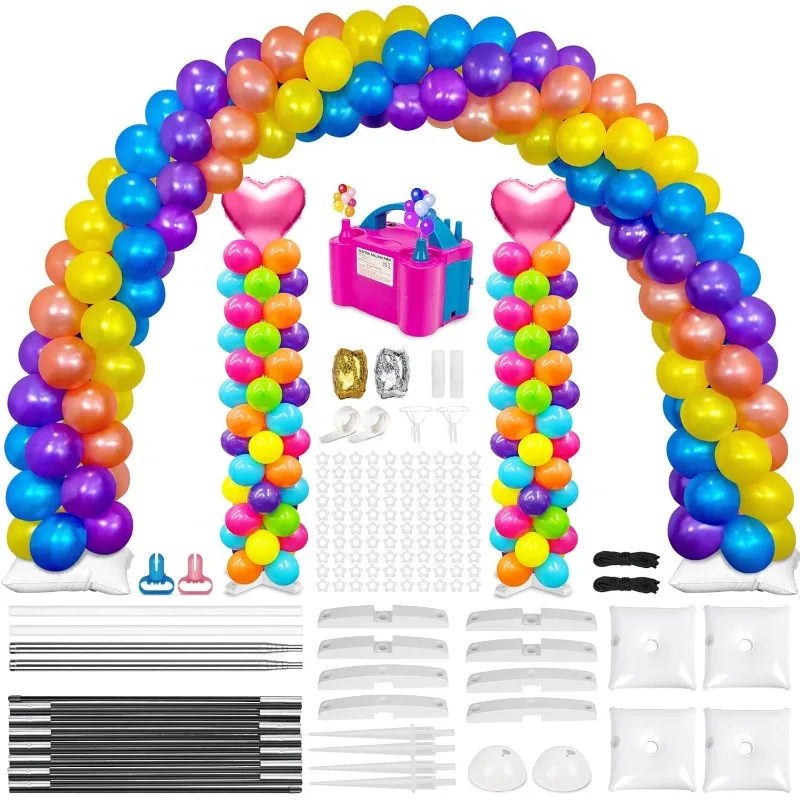 

Balloon Arch Kit and Metal Balloon Column Stand and Electric Balloon Pump, Adjustable Stands for Floor with Water bags