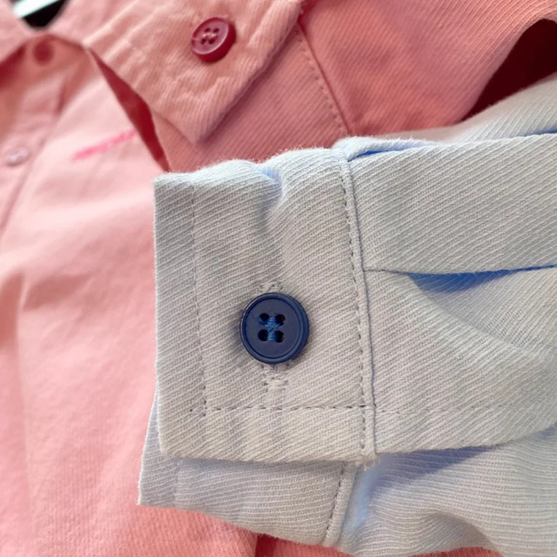 قميص مطرز بأكمام طويلة للأولاد والبنات للأطفال جديد ربيع الخريف كوري فضفاض كاجوال عصري مريح #3