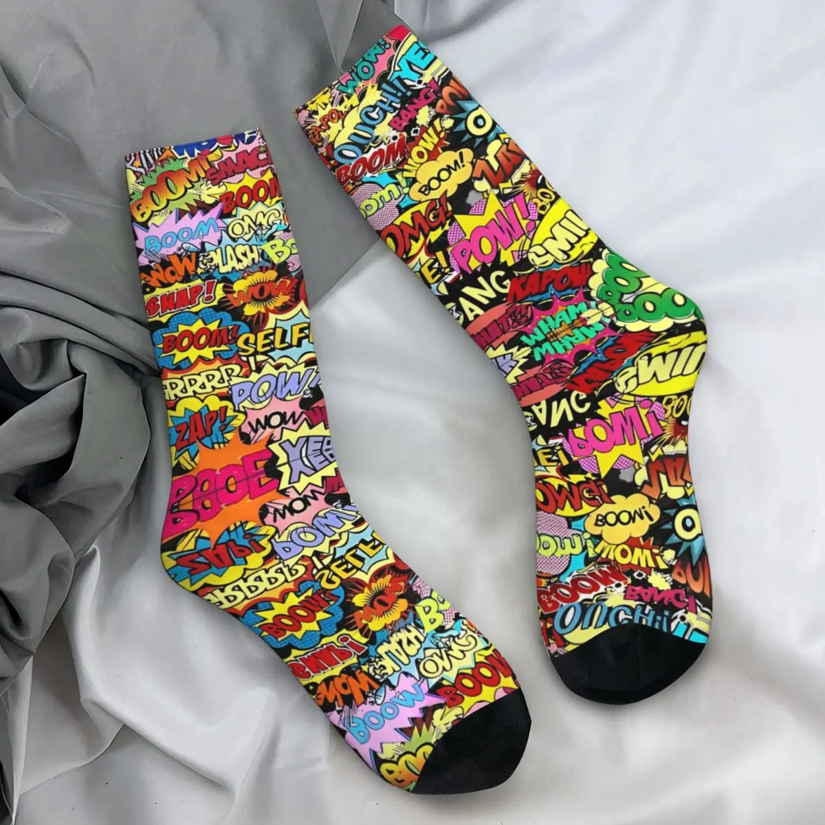 Comic Book Explosion Vintage Graffiti Art Pattern Socks Modern Stockings Women Men High Quality Running Socks Autumn Socks