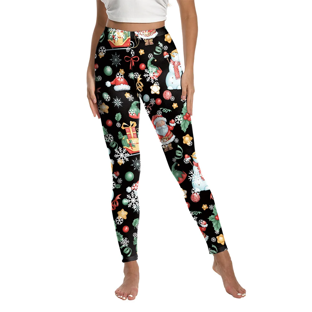 

Женские штаны для йоги, рождественские, новогодние спортивные леггинсы с принтом для карнавальной вечеринки, Хэллоуина, забавный карнавальный костюм