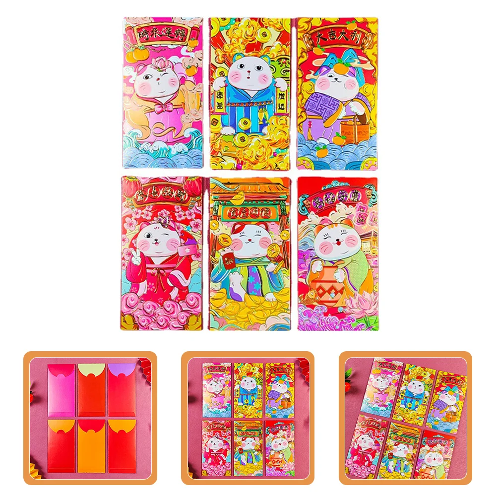 

Rabbit Year Red Envelopes Lucky Cat Money Pocket Spring Festival Packet Cartoon Paper