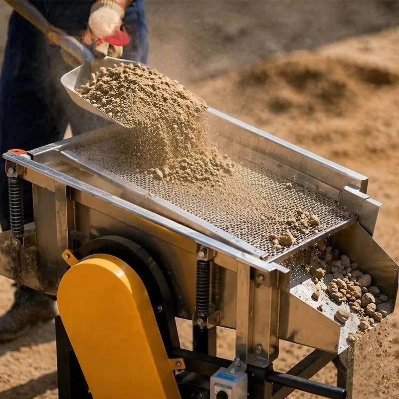 Mini Gravel Filter Vibrating Screen Sand Machine Durable Commercial Easy Moving