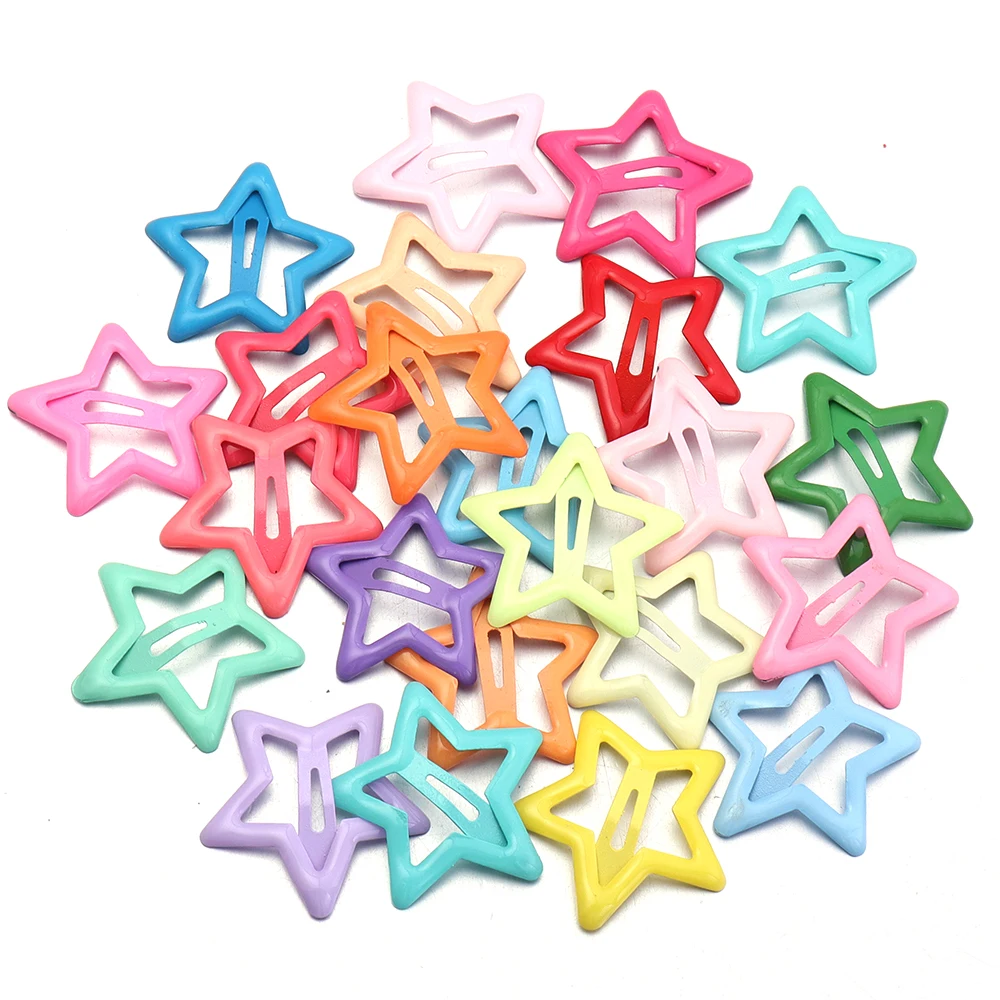 50 teile/los Metall Bunte Stern Haar Clips Dopamin BB Haar Clips Für Gebrochenes Haar Clip Pony Haar Clip Mädchen Y2K Stil haar Clips