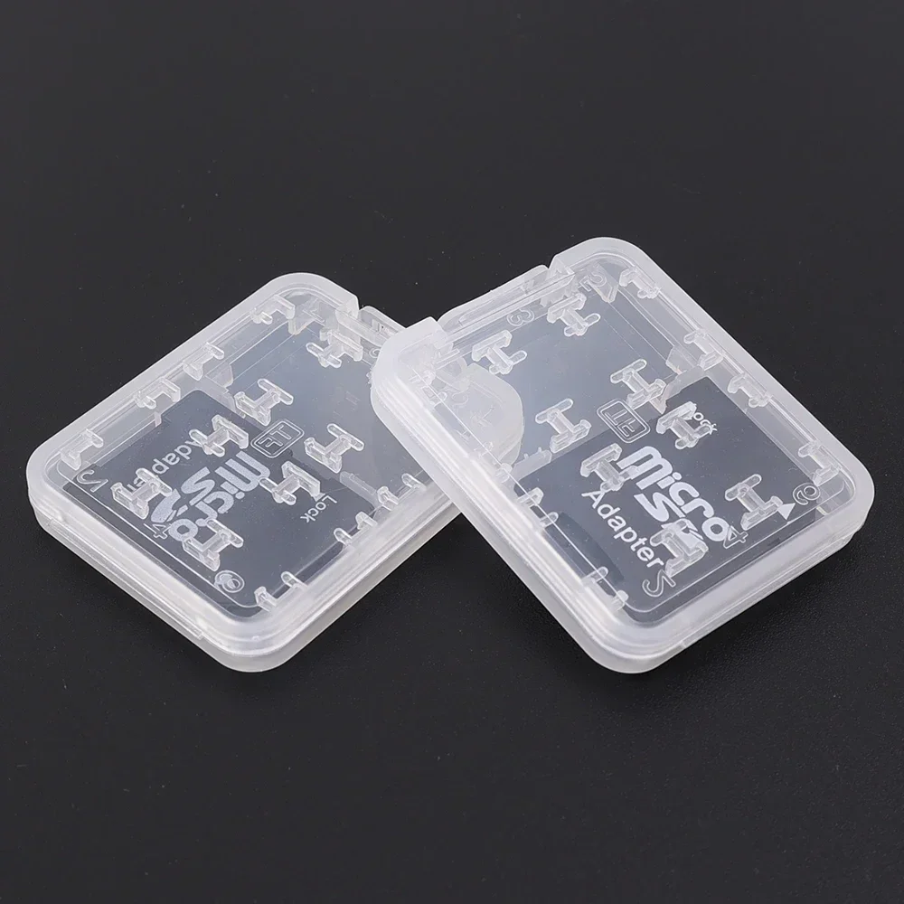 1-10Pcs SD Card Protector Holder Plastic Transparent Mini Case for SD SDHC TF MS Memory Card Storage Case Cellphone Card Box