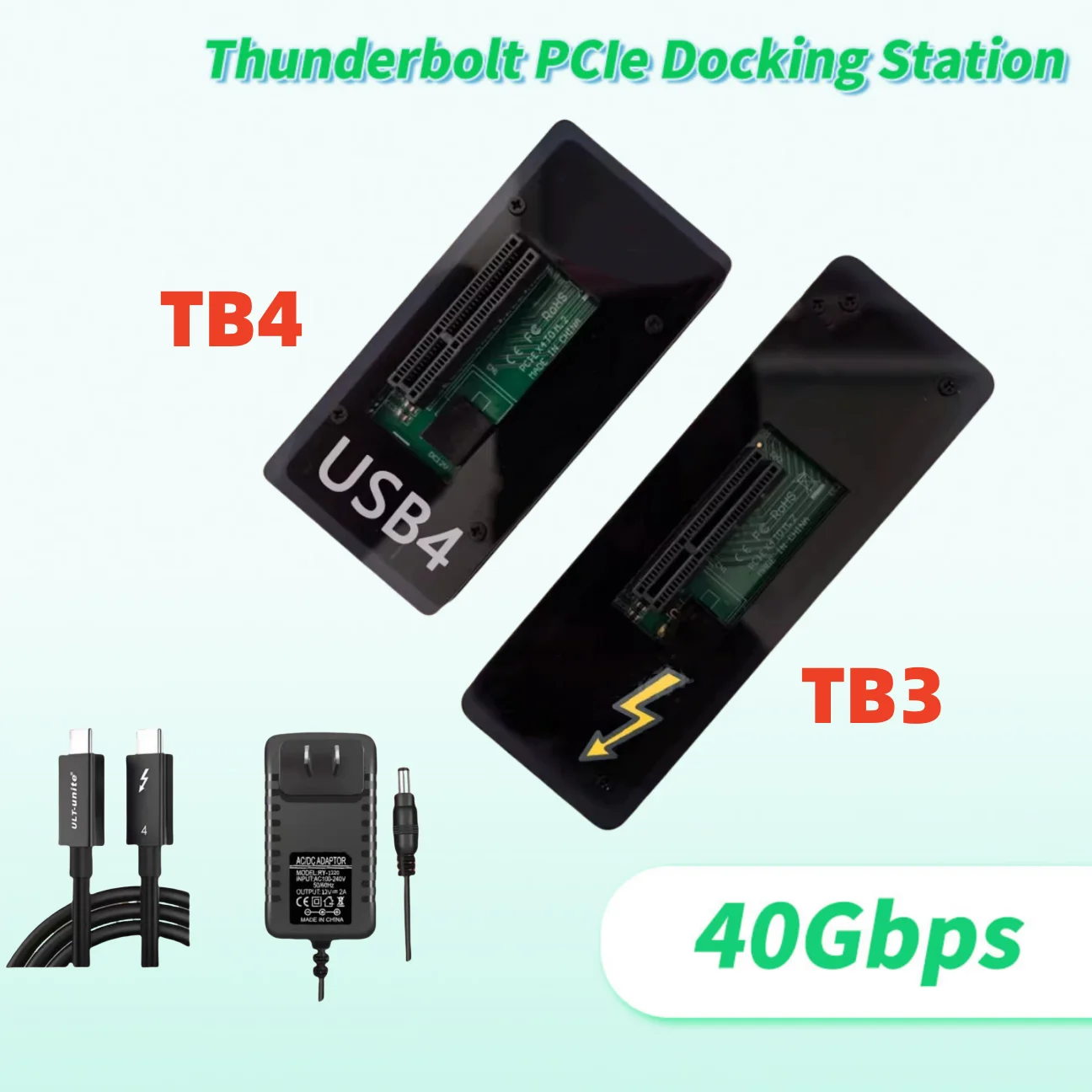 Thunderbolt PCIe Docking Station for Thunderbolt 4/3 40Gbps Notebook Host External EGPU FPGA Converter DMA Acquisition Card