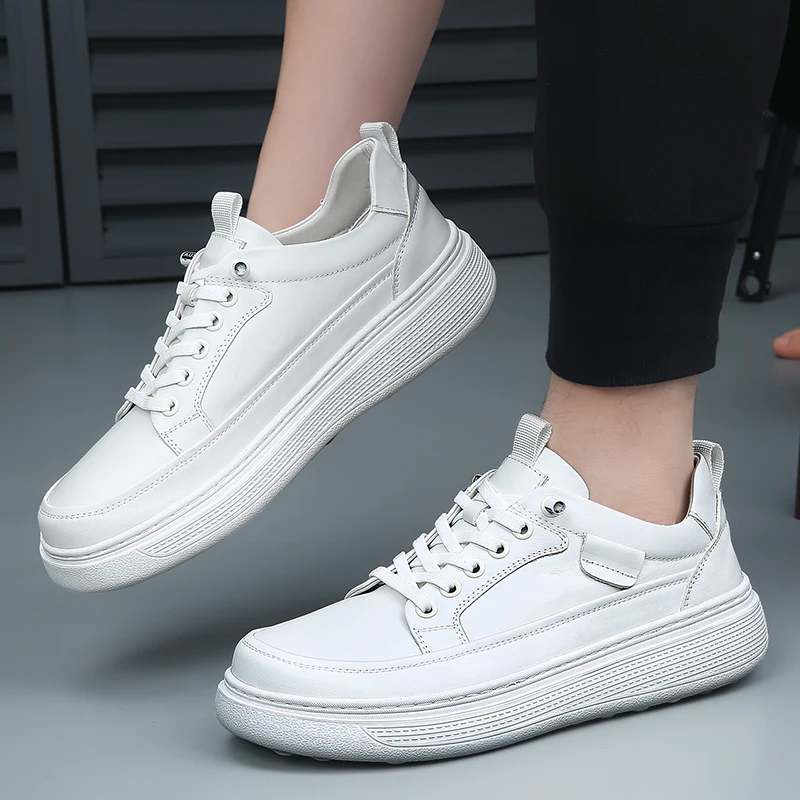 Men's German Trainers Shoes 2026 New Autumn Men's Casual Shoes Thick-soled Genuine Leather Lace-up Non-slip Men's Sneakers