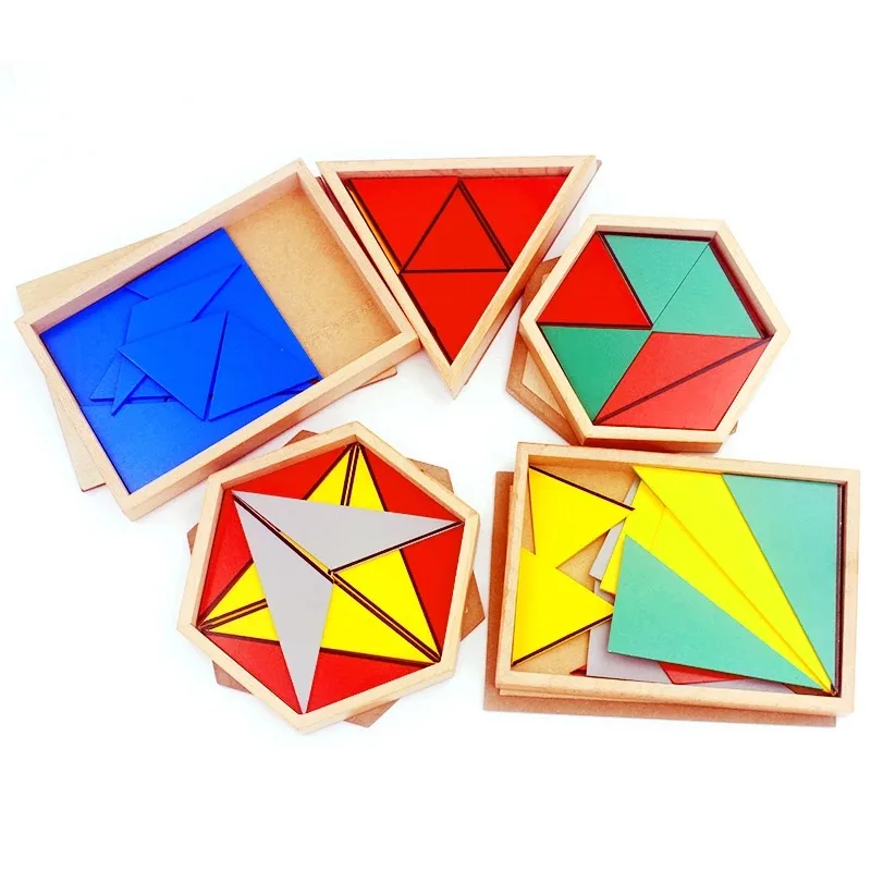 Everbright Store 3-year-old Teaching Aids Blue Composition Triangle Children's Educational Toys Early Education