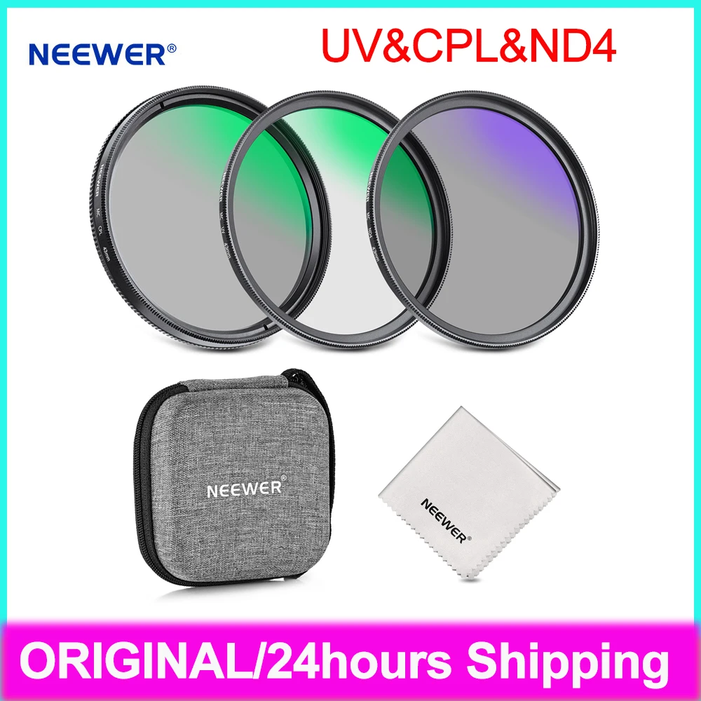 NEEWER UV CPL ND4 Lens Filter Kit For Landscape Sports Photography Camera Lens Filter  37mm 43mm 46mm 49mm 52mm 55mm 58mm 62mm