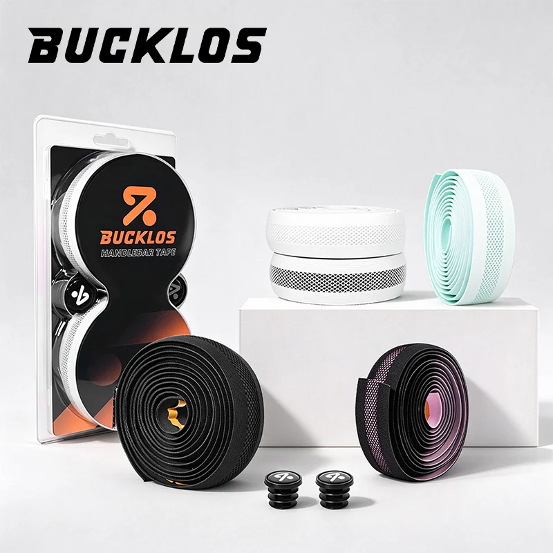 BUCKLOS Textile Fiber Bike Handlebar Tape Non-slip Sweat Wicking Bike Bar Tape Lightweight Breathable Shock Absorption Bike Tape