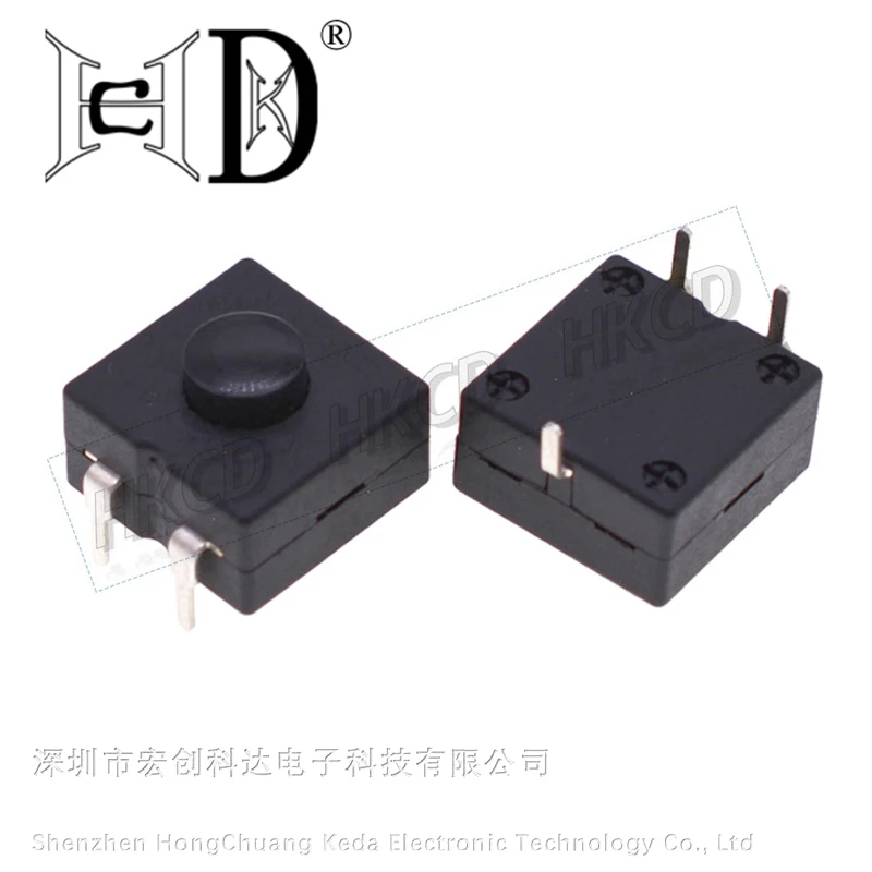 5pcs 1212-113BS 3Pin Square Vertical DIP Self-Locking Push Button On Off Power Switch for Flashlight Small Electronics