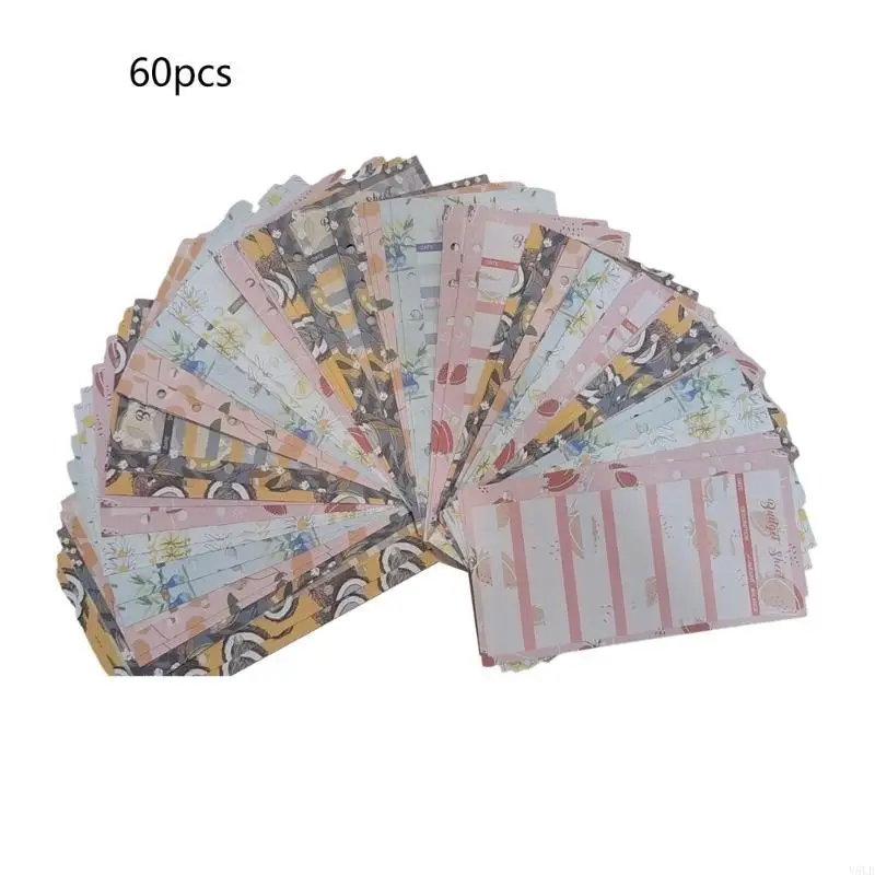 

Y5LB 60Pcs Budget Sheet Budget Refills Paper with Punched Holes for Budget Binder, 6-Holes Expense Tracking Budget Sheets