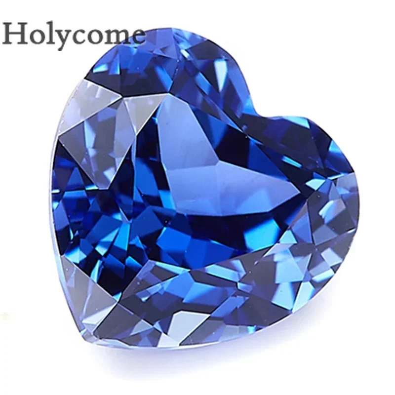 NO AGL Certificate Lab Grown Sapphire Heart Shape Blue Color Wholesale 4*4mm-9*9mm Sizes Top Loose Stones Fine Beads DIY Gift