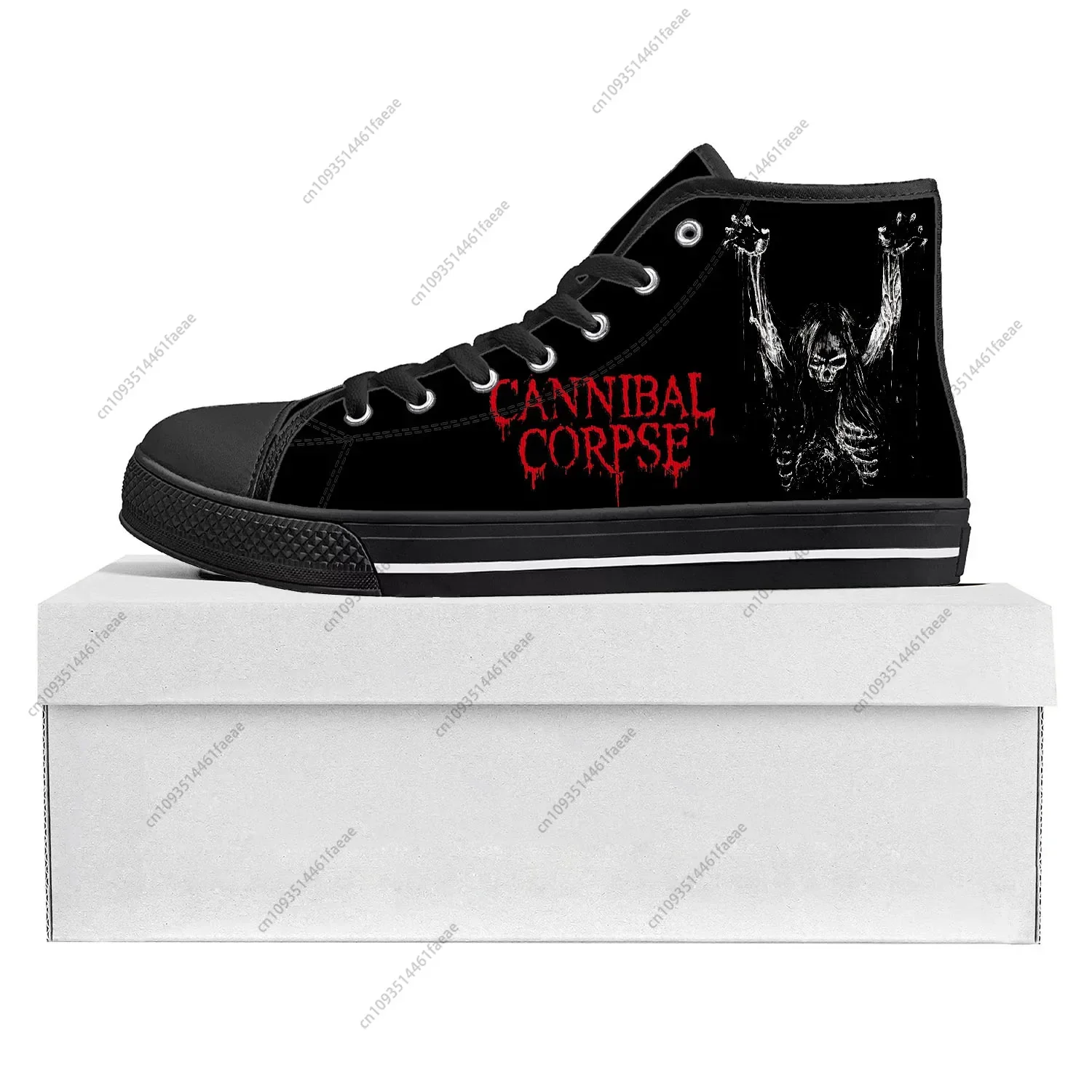 Cannibal Corpse High Top High Quality Sneakers Mens Womens Teenager Canvas Death Metal Sneaker Casual Custom Made Shoes Black