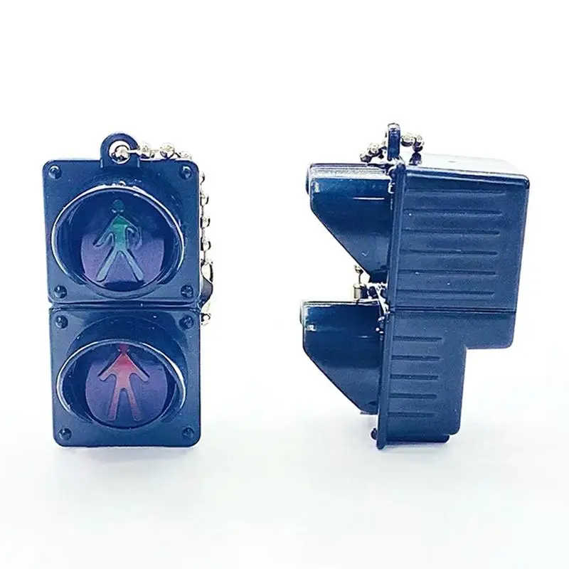 3D Traffic Light Key Chain Glowing Creative Backpack Pendant Car Key Pendant Safe Traffic Promotion Gift Key Hanging Decoration