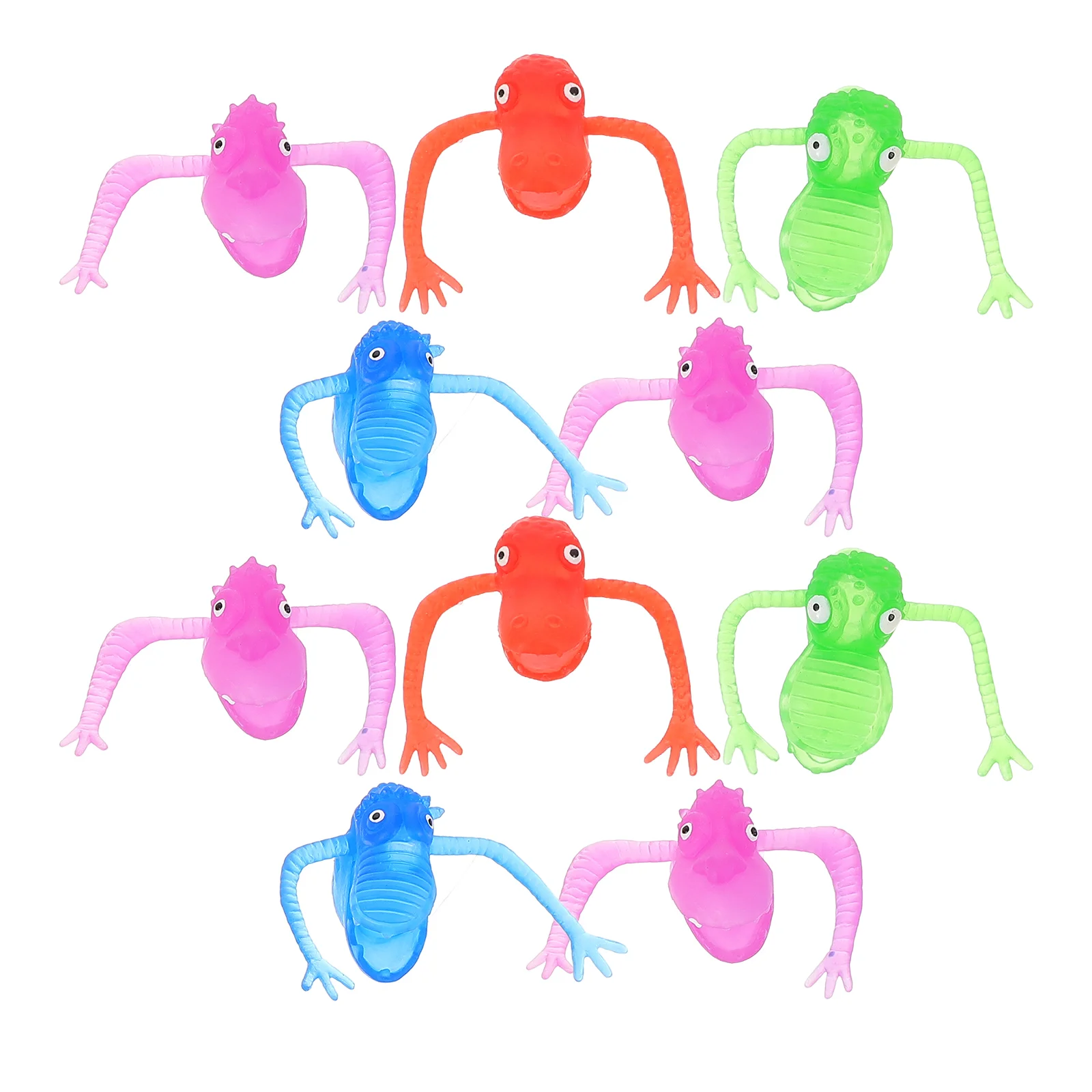 

Reptile Toys Fidget Kids Bath Basket Finger Puppets Creepy Monsters Big Eyes Fun for Show Hamper