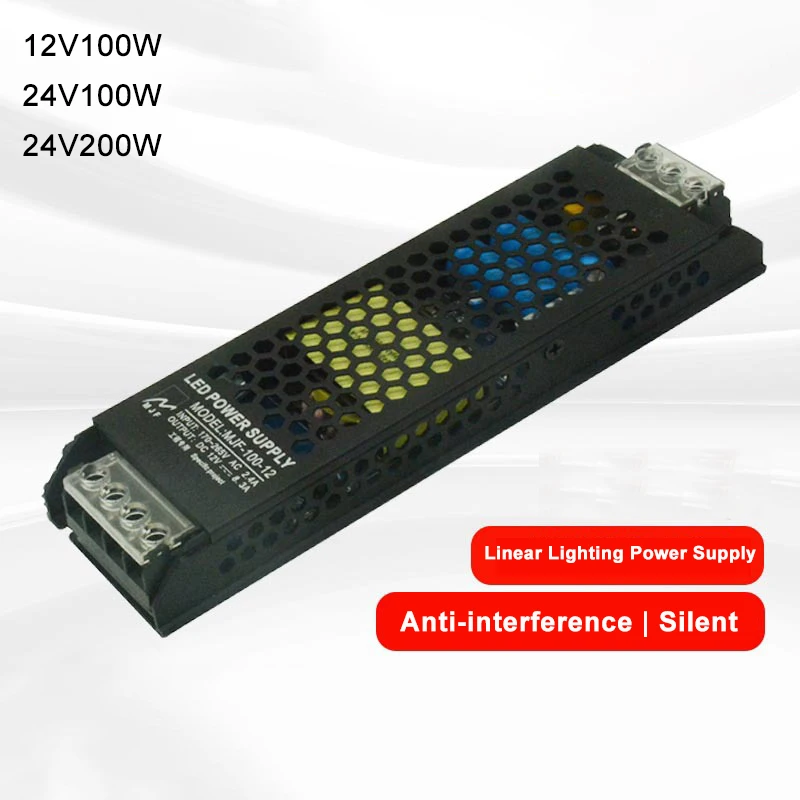 

DC 12V 24V 100W 200W LED Switching Power Supply 4.16A 8.3A Linear Power Supply Anti-interference Silent Constant Voltage Driver