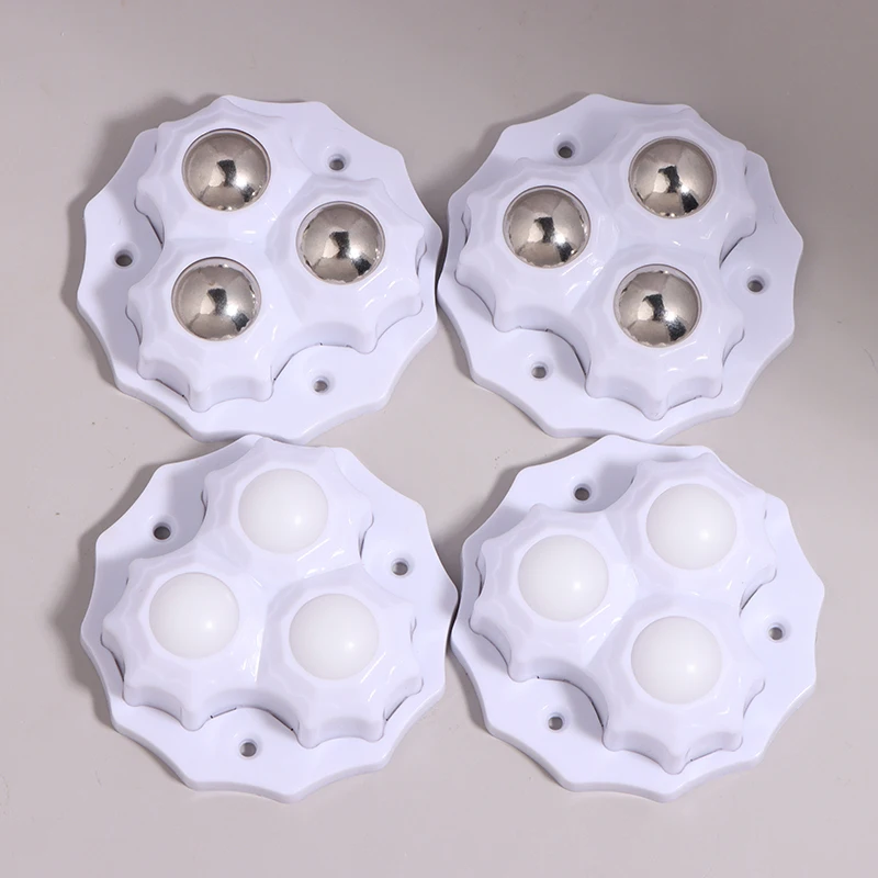 Mini rueda giratoria autoadhesiva de 4 piezas, rueda Universal de nailon/acero inoxidable, polea de rotación de 360 grados para basura de muebles