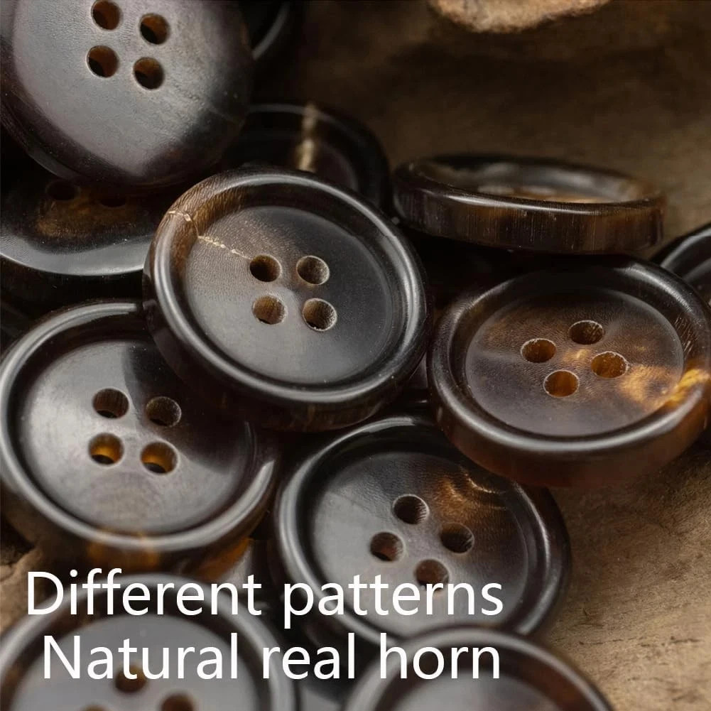 11pcs High Quality Natural Brown Black  Real Buffalo Horn Button Suit Jacket Blazer Coat Set Trim Horn Button 18mm  20mm 23mm