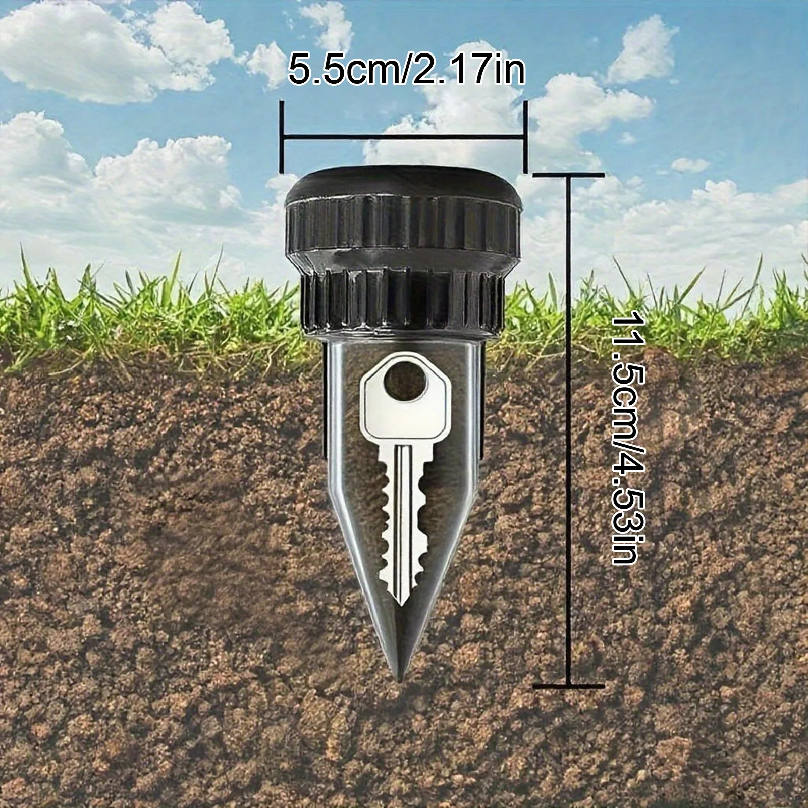 Simulated Ground Insertion Garden Key Hider Hiddens Keychain In Outdoor Soil Security Box Safe Storage For Garden Room Garage