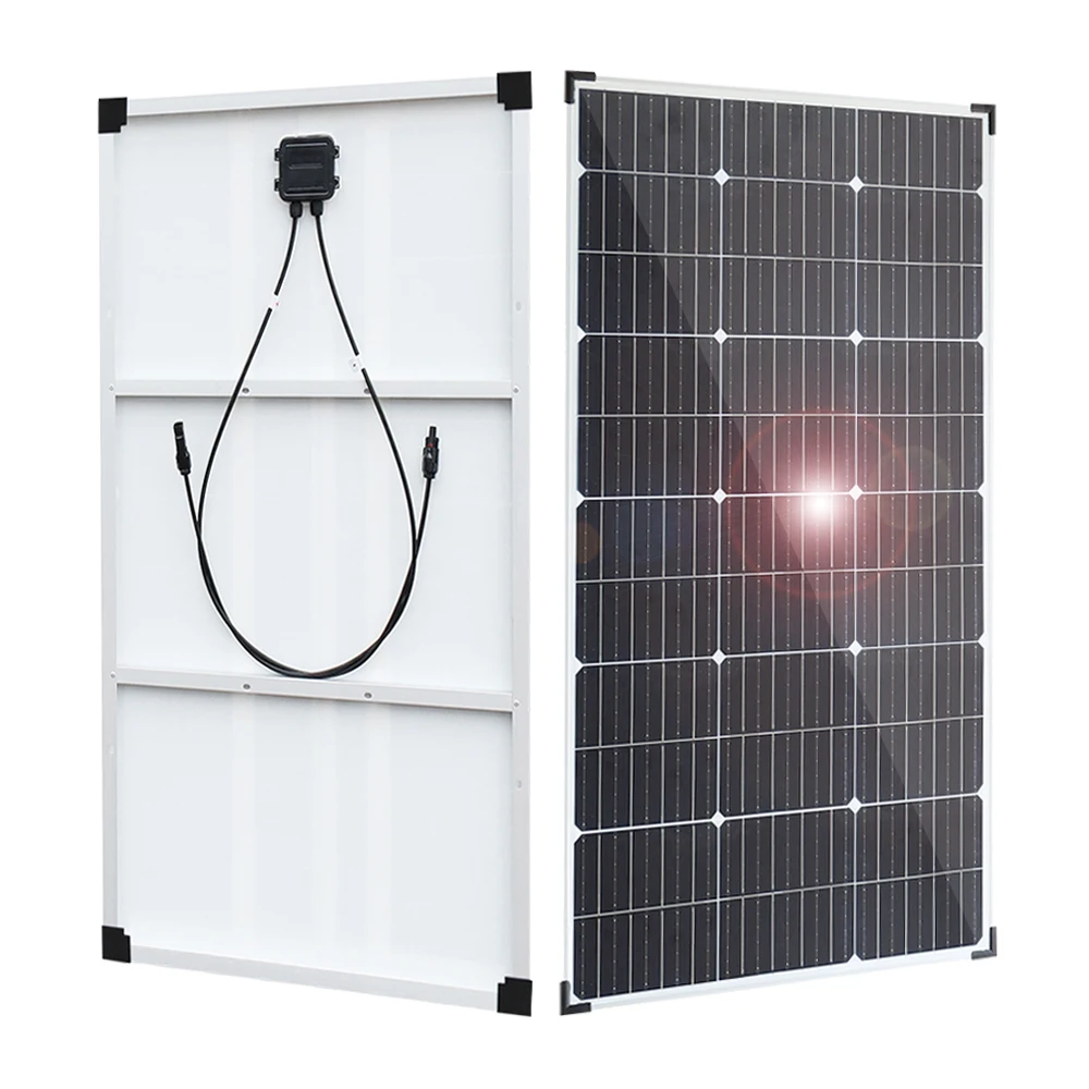 Solar panel 경량 태양 전지 패널 모듈, 100W 120W 150W 셀 알루미늄 프레임, 12V 또는 24V 36V 배터리, 자동차 가정 농장 보트 RV 캠핑 요트