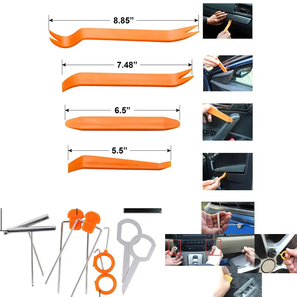 

Universal12 pcs Car Door Clip Car Disassembly Tools Set DVD Stereo Refit Kits Interior Plastic Trim Panel Dashboard Removal Tool