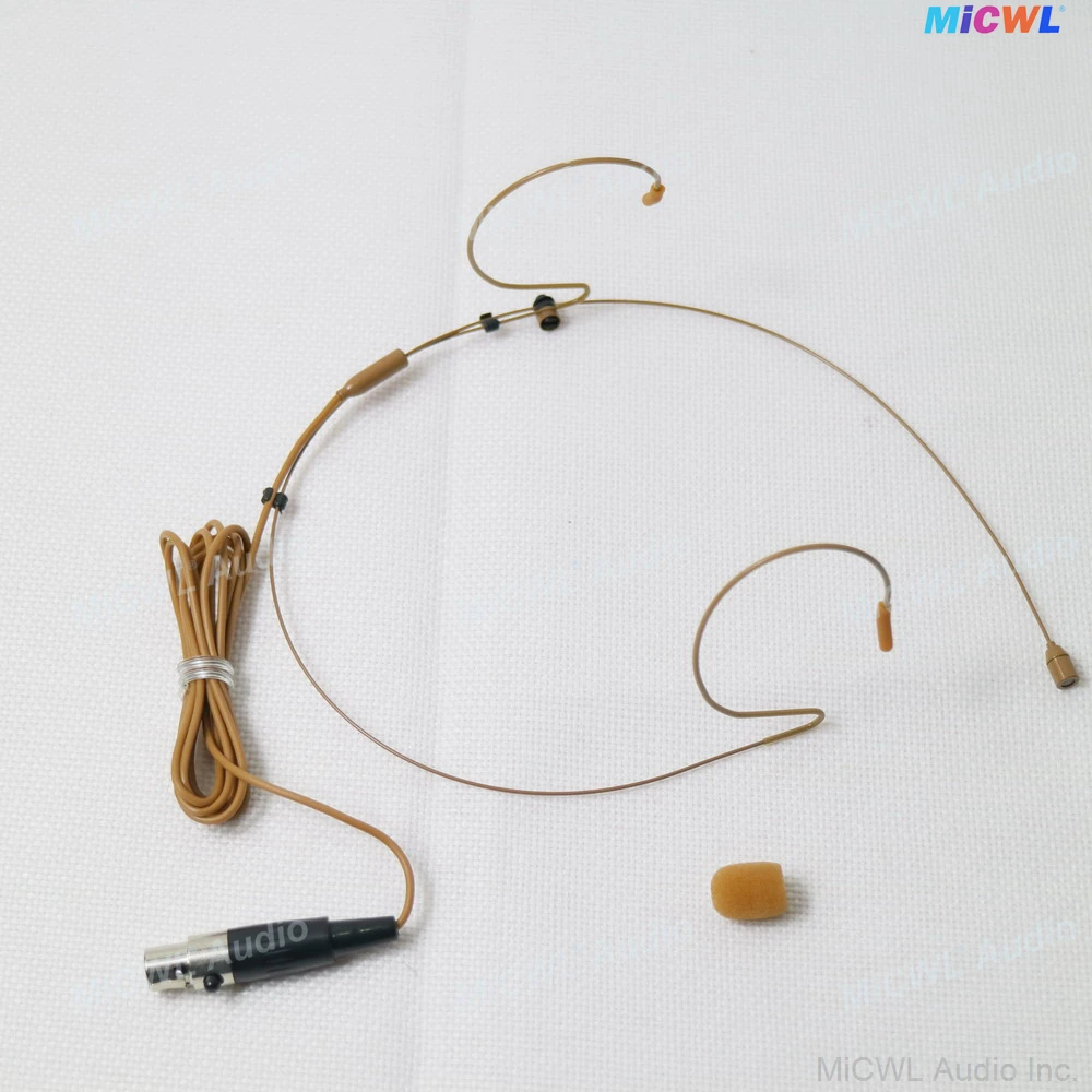 Tan Color HM200 Double Ear Hanging Hook Microphone For Shure UR1 BLX SVX ULX SLX UR4D UR4S U1 4Pin Wirelss BodyPack Zipper Case