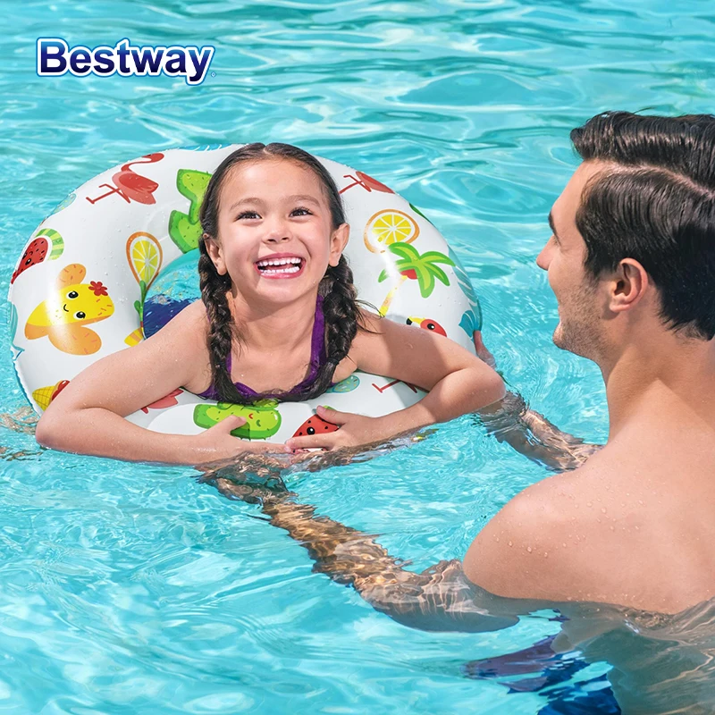 Bestway 36014 2 Style/1 Piece Inflatable Pool Float Tube, Sweet Creatures Inflatable Float, Swimming Circle Float for Swimming