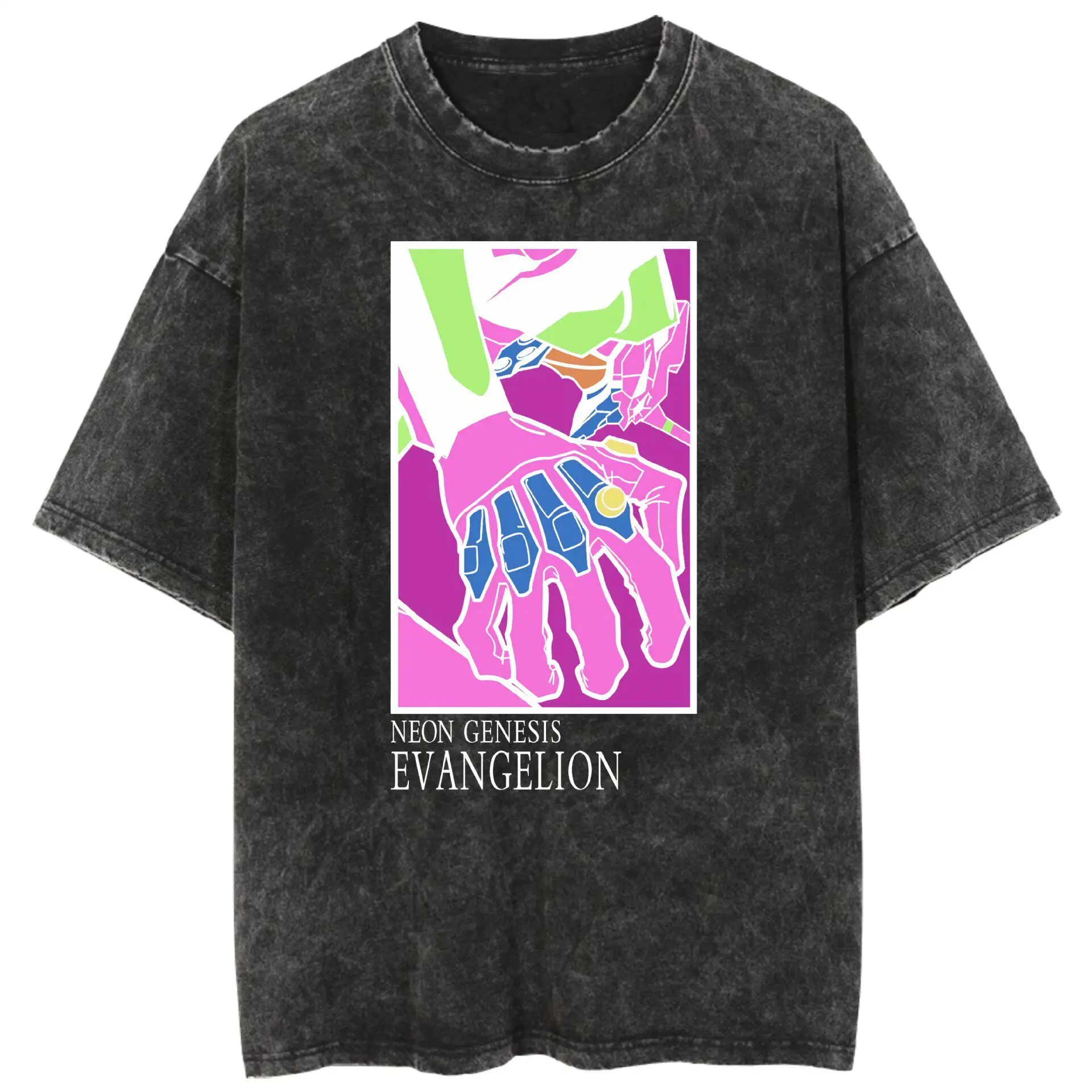 

Футболка Bandai с эффектом потертости и принтом популярных аниме-серий, свободного кроя, повседневная, из мягкого хлопка, с коротким рукавом, для всех возрастов