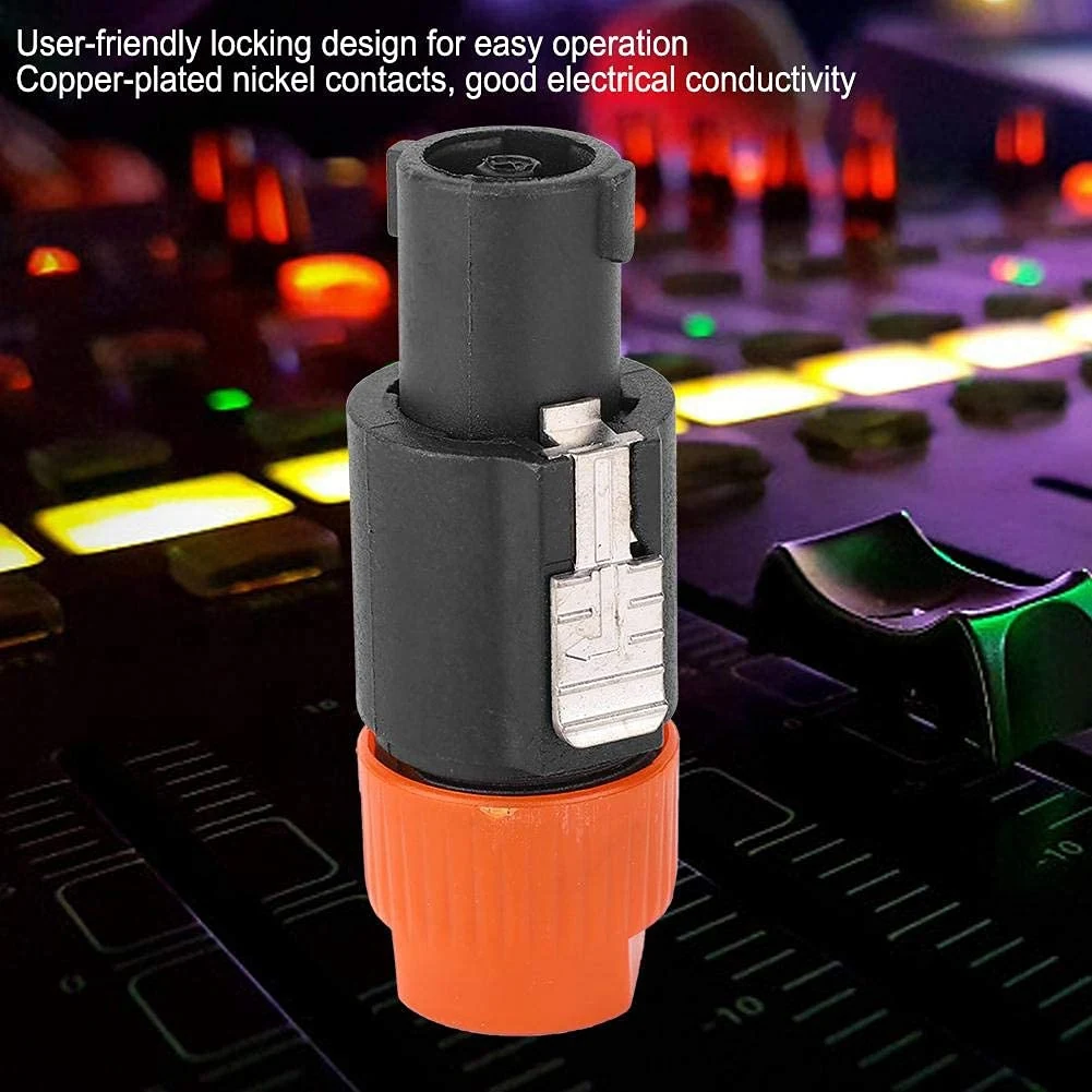 20Pcs 4-Pole 4Pin NL4FC Connector Ohm Plug Speaker Audio Cable Plug Adapter 4 Pin Speakon Female Jack Accessories Orange