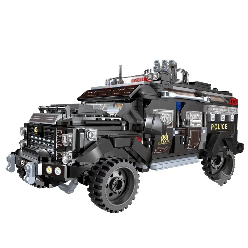 

Anime Keeppley Building Blocks My City Police Motorcycle Swat Car Riot Water Cannon Truck Motorcycle Boy Ornament Toy Gift