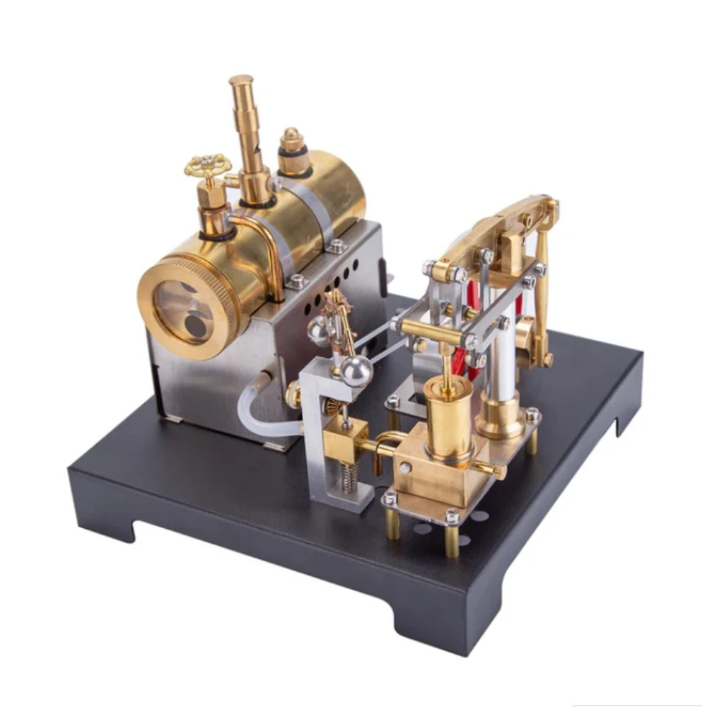 Full Metal Beam Steam Engine Model Building Kits Horizontal Boiler with Centrifugal Regulator DIY Assembly Kit 84PCS