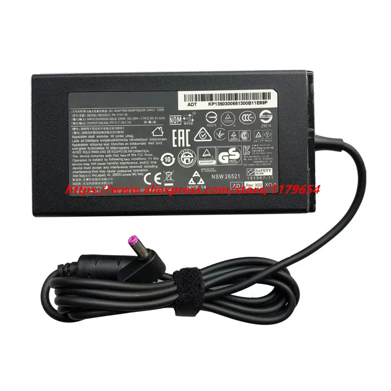 19V 7.1A 135W 5.5*1.7mm Laptop AC Adapter Charger For ACER Aspire V17 Nitro 5 np515-52 PA-1131-16 ADP-135KB VX5 VN7-792G-59CL