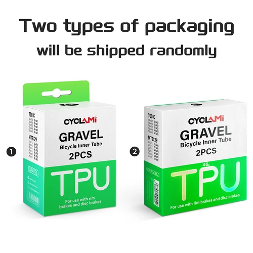 Imagen 2 del producto CYCLAMI 2 uds ultraligero carretera MTB29 bicicleta TPU tubo interior neumático válvula francesa FV 45mm para grava 700C 32C 35C 37C 40C 47C súper ligero