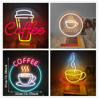 Coffee Neon Sign Luminous LED Sign for Cafe Bar Resturant USB Letter Neon Light Signs Wall Decor Beer Pub Bedroom Birthday Party