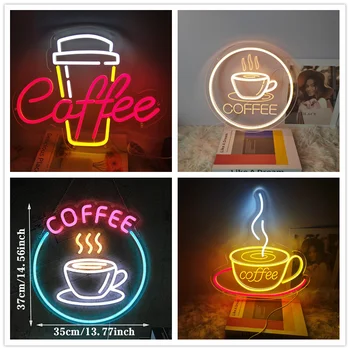 Kaffee-Neonschild, leuchtendes LED-Schild für Café, Bar, Restaurant, USB-Buchstabe, Neonlicht, Schilder, Wanddekoration, Bier, Kneipe, Schlafzimmer, Geburtstagsfeier