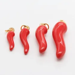 5 pezzi di diverse dimensioni peperoncino rosso smalto ciondoli peperoncino per gioielli che fanno orecchini collana portachiavi pendenti materiali fatti a mano