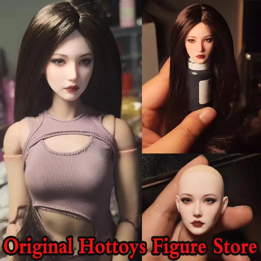 

1/6 Scale Female Soldier Head Sculpture Zhi Yi Mature Bald Make up Head Carving Fit 12-inches Action Figure Model Doll Body