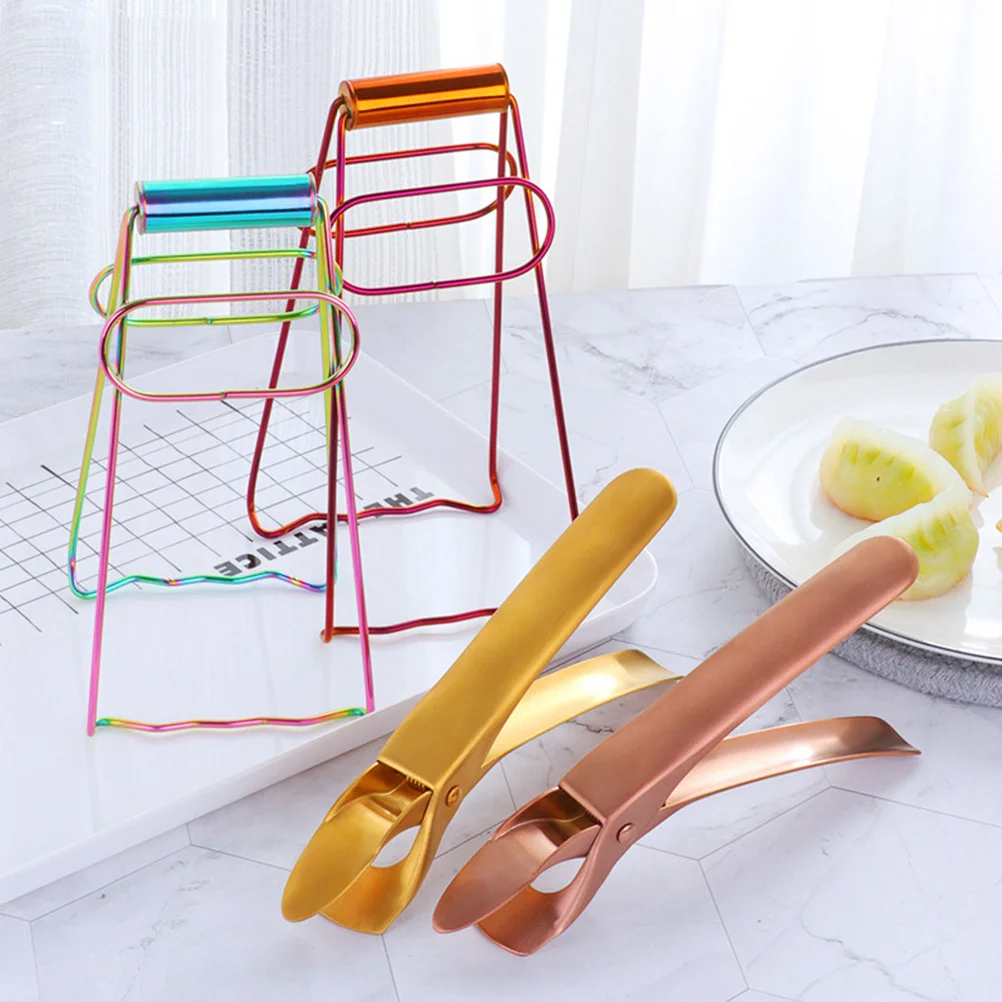 

Anti-Scalding Dish Tongs Stainless Steel Bowl Clip Heat Insulation Gripper For Hot Plates Bowls Kitchen Tool Rose Gold