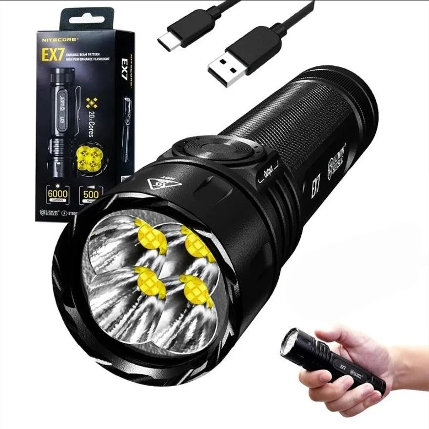 NITECORE EX7 トーチビームパターン LED 6000 ルーメン USB-C 充電式