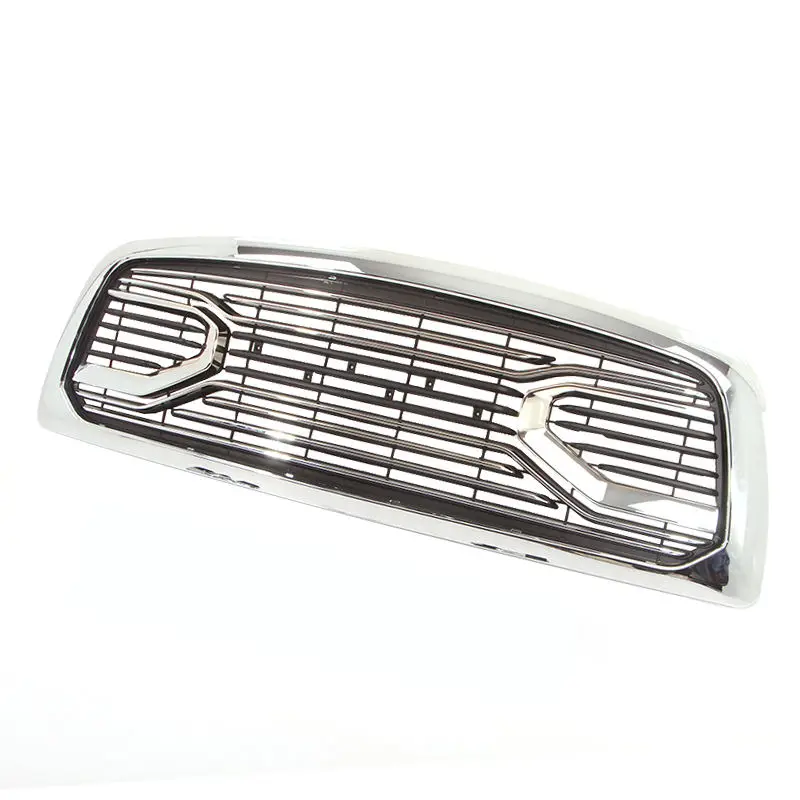 Big Horn Chrome Grille + Replacement Shell With Amber Lights Fit For 2009-2012 Dodge Ram 1500