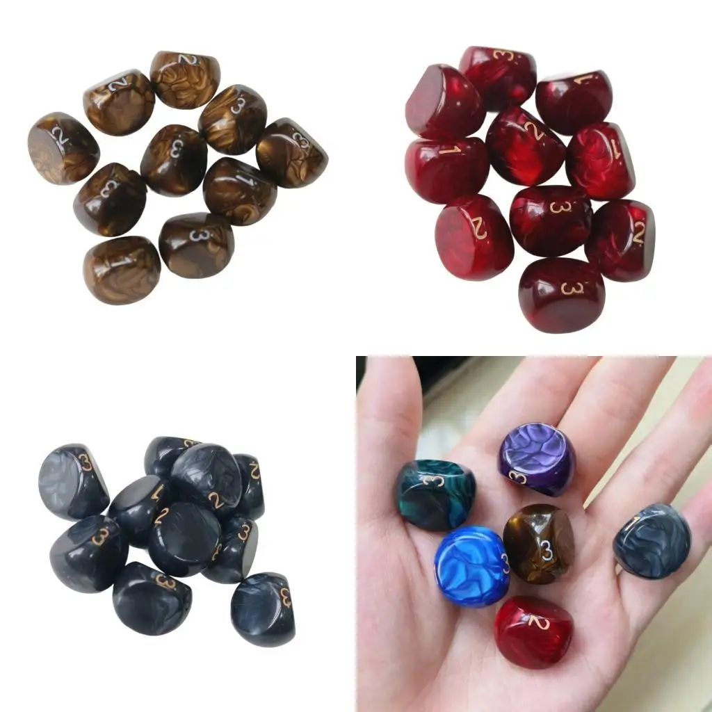 

3 боковые кости акриловые игровые таблицы настольная игра с ярким числом для семейной вечеринки в классе