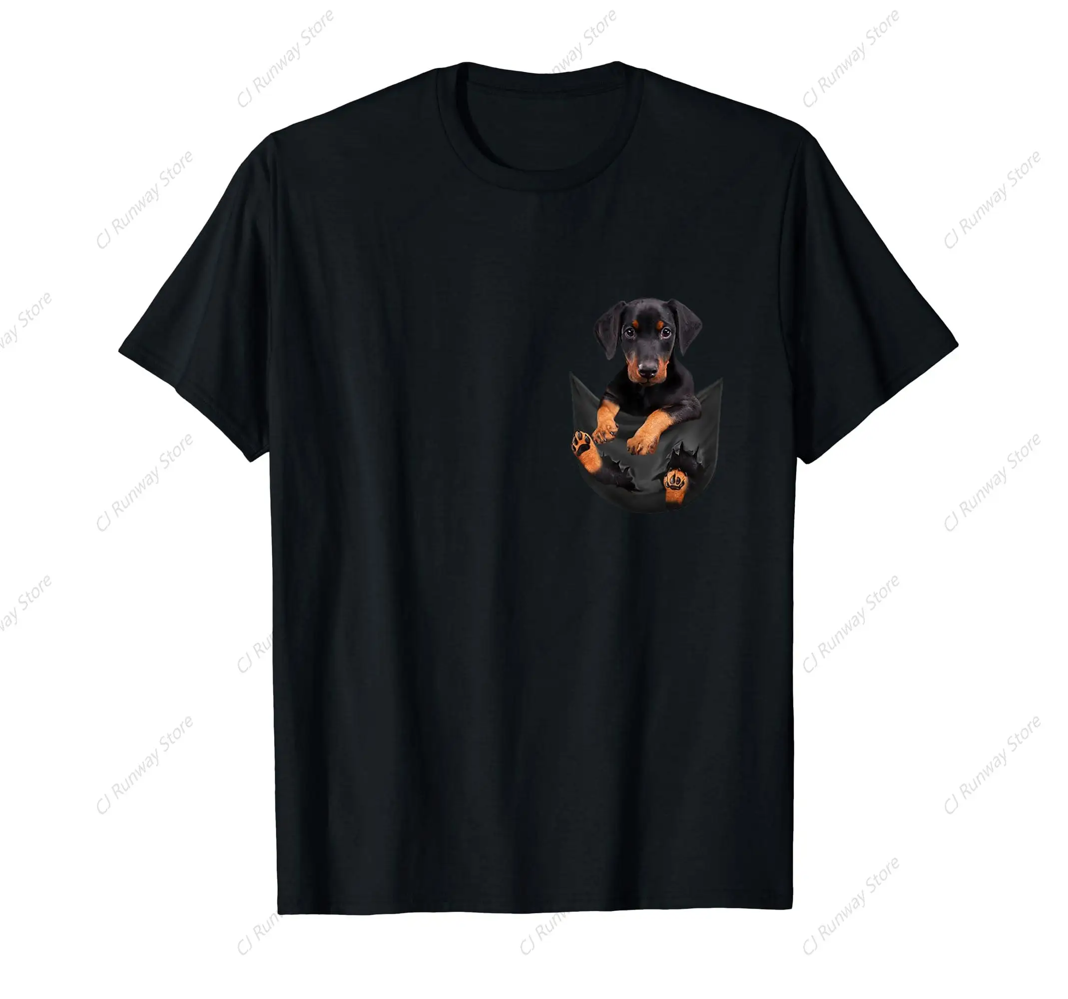 Dog Lovers Gifts Doberman In Pocket Funny Dog Face T-Shirts